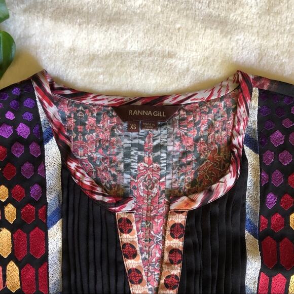 Anthro Rana Gill Spectral Embroidered Blouse - Picture 4 of 5
